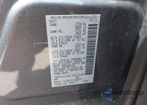 2024 Infiniti Qx60 Luxe Awd из США, поврежденный, VIN 5N1DL1FS5RC337150